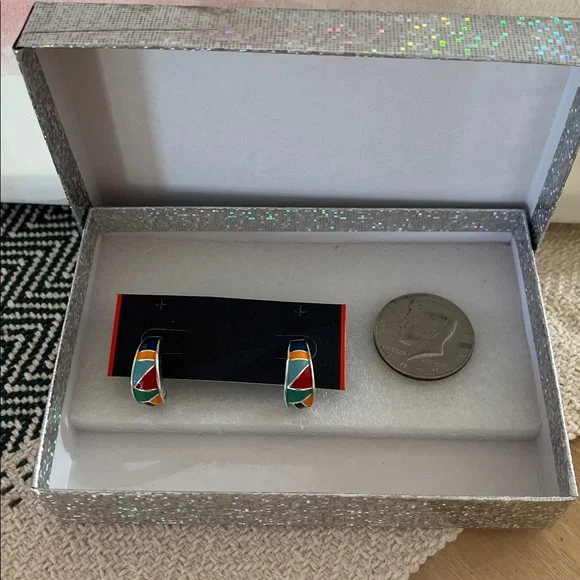 Fashion Jewelry Half Moon Aztec Earrings - Picture 3 of 4